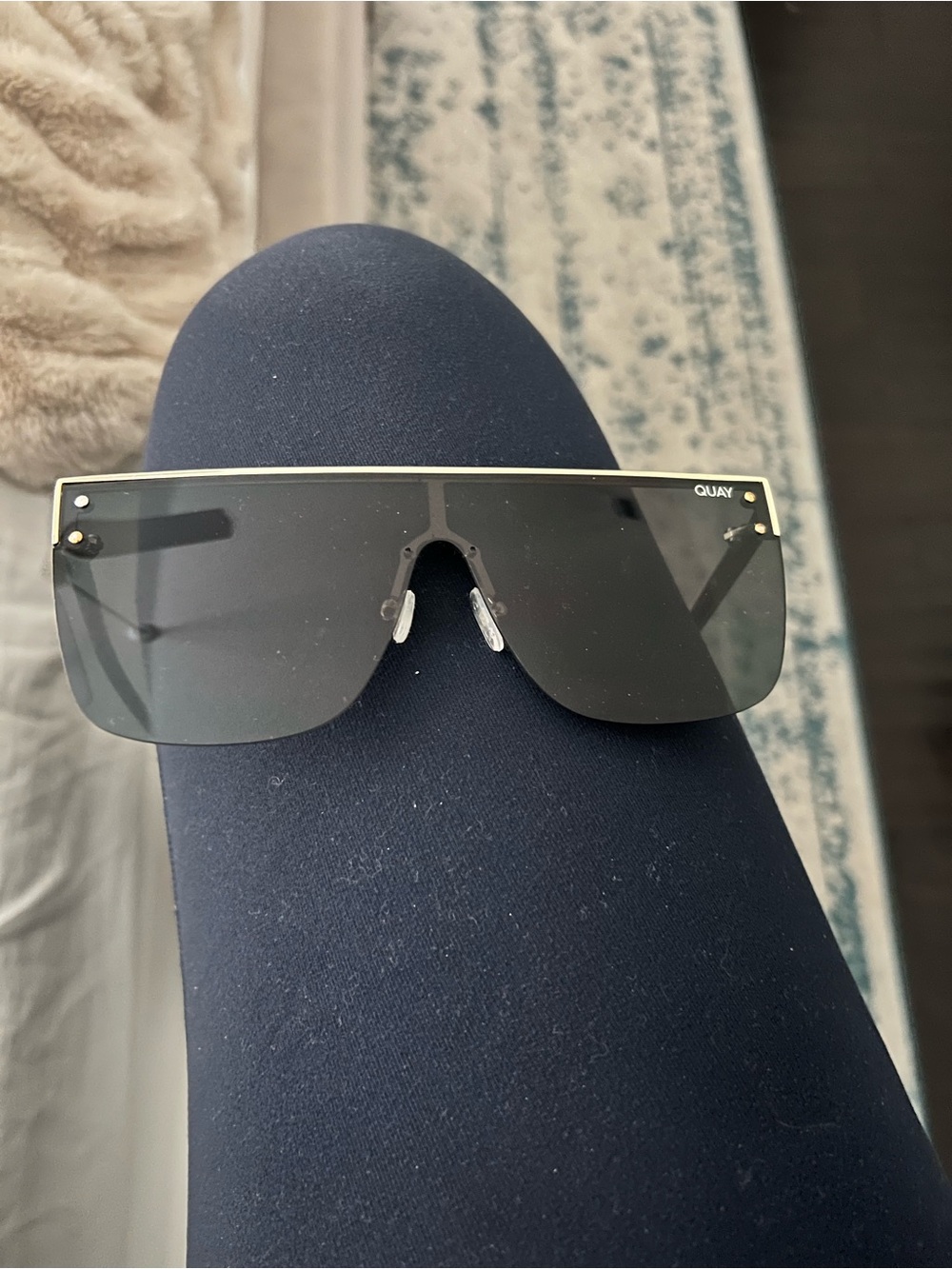 Quay Australia Black Shield Sunglasses